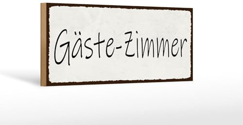 FEMER Holzschild Hinweis 27x10cm Gäste-Zimmer