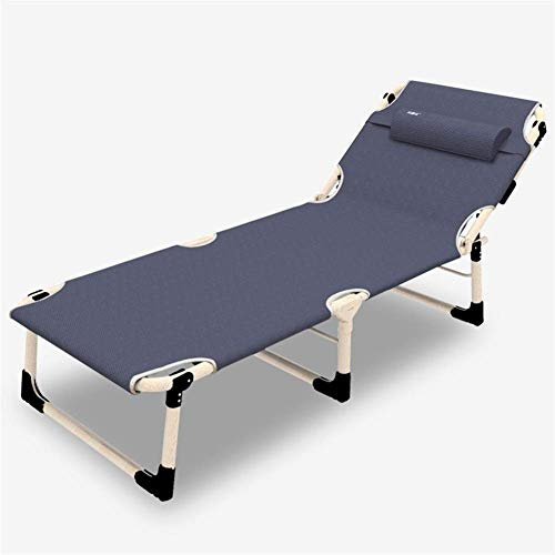 Sonnenliege aus Metall, klappbare Sonnenliege, Gartenstuhl, statische Belastung, rostbeständig, mit Kissen, Rückenlehne in 4 Positionen verstellbar, max. 150 kg (ohne Kissen)