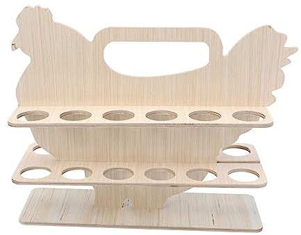 SOLUSTRE Estante Para Almacenar Huevos Huevera De Madera Forma De Gallina Contenedor Para Almacenar Huevos Estante De Madera Para Mesa Cocina