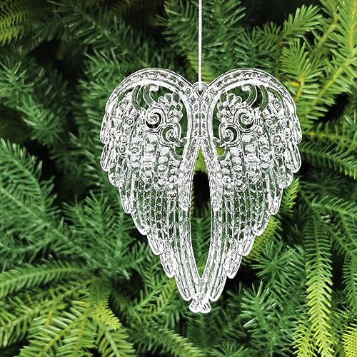 6 Stück Weihnachtsdekoration Hängende Eiszapfen Acryl Eiszapfen Anhänger Weihnachten Eiszapfen Ornamente Set Xmas Urlaub Hängende Dekorationen für Weihnachtsbaum Party Dekorationen, Acryl Engelsflügel