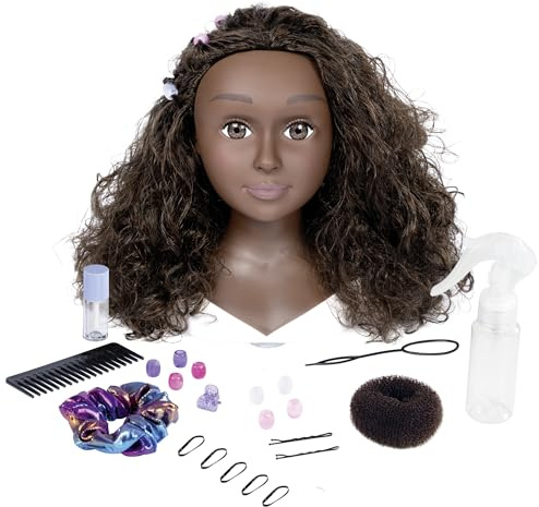 Smoby - My Beauty - Testa Afro Styling - Giocattolo per bambini - 23 accessori - Trucco termosensibile - Ventose - Dai 3 anni