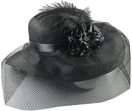 LIGSLN Kirchen-Fascinator-Hut für Frauen, Haarstyling mit Netz, Kirchenhut mit Schleier, Teeparty-Hut, Brautdusche, Hochzeitshut