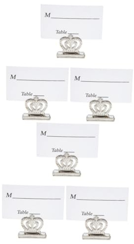 NUOBESTY 6stücke Kronen Foto Kartenhalter Elegante Tischkartenhalter Für Hochzeiten Partys Und Feierlichkeiten Vielseitige Notiz Und Platzkartenclips Aus Hochwertigem Legierungsmaterial