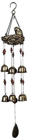 Outdoor Vogelnest Windspiel Bronze Hängende Dekor, Kreative Geschenke für Garten und Haus, Große Glockenspiele mit Vögeln, Mutter Vogel und Nest Design, für Familie und Freunde