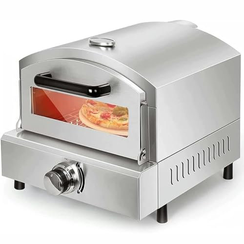 CYMYYDS Forno Elettrico per Pizza, Tostapane per Pizza Commerciale con Timer, Macchina per Pizza in Acciaio Inossidabile, Pizzaiola Multiuso per Interni per Ristorante