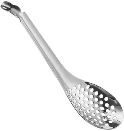 Cucchiaio Schiumarola Con Fessura per Caviale - Acciaio Inossidabile - Sferificazione | Da Portata Forato per Salse Di Cereali
