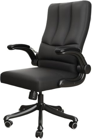 Bürostühle Chefsessel, verstellbarer Ledersessel, hohe Rückenlehne, drehbarer Bürostuhl mit verstellbarer gepolsterter Armlehne, Schreibtischstuhl for das Home-Office Schreibtischstuhl(Schwarz)