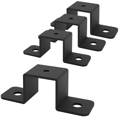 Wpbhk Lot de 4 colliers de serrage carrés de 2,5 x 2,5 cm, support de fixation pour poteau de clôture, boucle de tube carré, support de serrage en forme de U (2,5 x 2,5 cm)