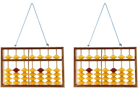 ISTOVO 2X 7 Colonne Non-Glissement Pendaison En Bois Boulier Chinois Soroban Outil EDucatif Calculatrice Mathématique pour ETudiant Professeur