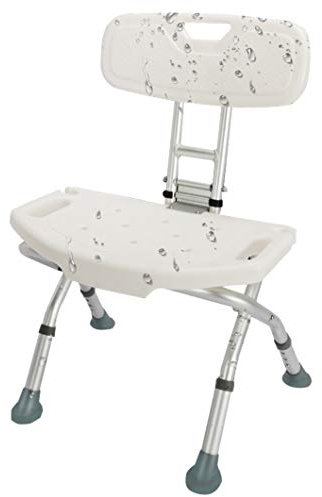 Sgabello da doccia pieghevole con schienale, panca da bagno portatile per anziani e disabili, sedile da doccia regolabile in altezza per vasca da bagno, sedia da doccia pieghevole per assistere il