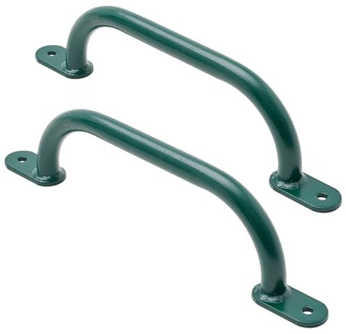 TRIBECCO Lot de 2 poignées d'escalade - Pour l'extérieur et l'intérieur - En métal - Pour aire de jeux, cadre d'escalade, tour de jeux, lit mezzanine, échelle et mur d'escalade dans la chambre