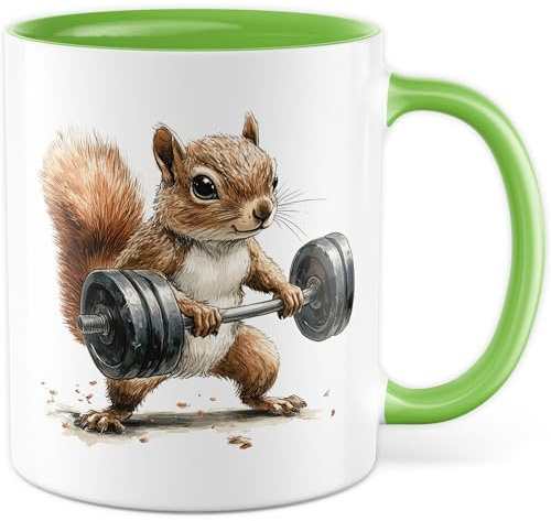 Tasse Meme mit Spruch Geschenk Eichhörnchen, Kaffeetasse Sarkasmus Humor Witz Witzig Büro Geschenkidee Feierabend Bier