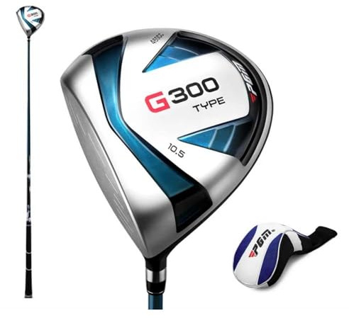 Mazza da golf per mancini in legno con albero in carbonio – G300 maschio 1# palo in legno R/S con copertura per mazza da golf (#1, con albero in carbonio S)