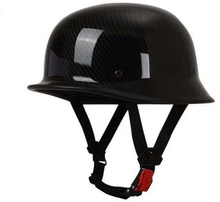 German Style Motorcycle Half Helmet Adult Men Women Novelty Half Shell Helmet Retro Open Face Skull Cap Helmet for Cruiser Scooter Chopper ATV v DOT Approved(F,Small)