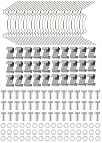 Kit de réparation de serre GIEEU de 110 pièces : clips W, clips Z superposés, écrous et boulons en aluminium, clips de fixation pour verre de serre