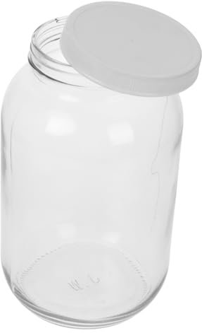 Mikinona Frasco de Vidrio Frasco de Vidrio para Encurtidos Grande con Tapa de Plástico Recipiente Hermético para Elaboración de Cerveza Fermentación y Té