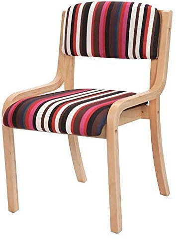 Holzstuhl, stapelbar, für Büro, Empfang, einfache Montage, gepolsterte Rückenlehne, stilvolles lässiges Design für Zuhause und Arbeitsplatz