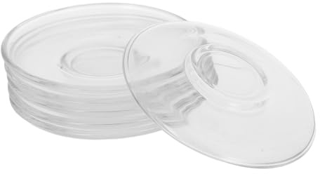 6 posavasos de cristal para tazas de té, platillos para tazas de té, almohadillas redondas decorativas para cupcakes, platos de postre, pequeños platos de aperitivos para fiestas, bandeja de galletas