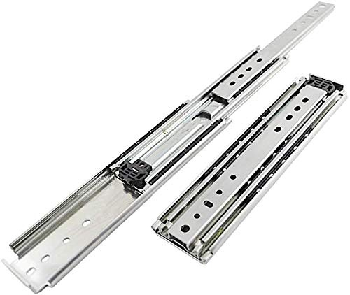 Guide per cassetti resistenti con chiusura ammortizzata, capacità 226,8 kg, estensione completa, cuscinetti a sfera, guide laterali per cassetti industriali ispessite, 40 cm, per un funzionamento