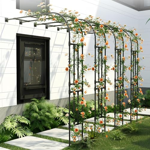 Gartenbogen für Kletterpflanzen, Rosenpavillon aus Metall für den Innen- und Außenbereich, perfekt für Gärten und Rasen