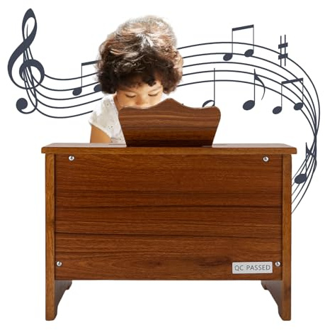 QUIOTUIR Wooden Keyboard Piano with Music Stand Under 5 Years Old Piano Keyboard Mini Music Educational Instrument Toy for Family Living Room, Bedroom, Children's Room