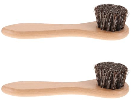 Didiseaon 2pcs Pet Bath Brush Soft Horsehair Bristles Wood Handle Ergonomic Design Effective Cleaning for Hamsters Rabbits and Small Pets