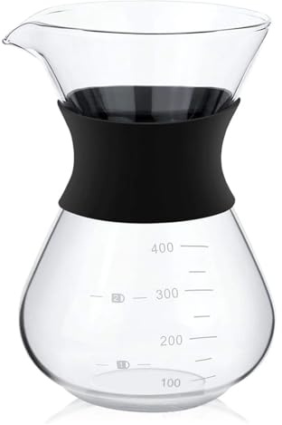 Cafetera de goteo manual vidrio borosilicato resistente al calor con filtro acero inoxidable
