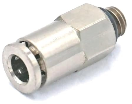 Pneumatic Nickel Brass Push in Connector Union Quick Release Air Fitting Plumbing M5 Male to Fit Tube O/D 4mm