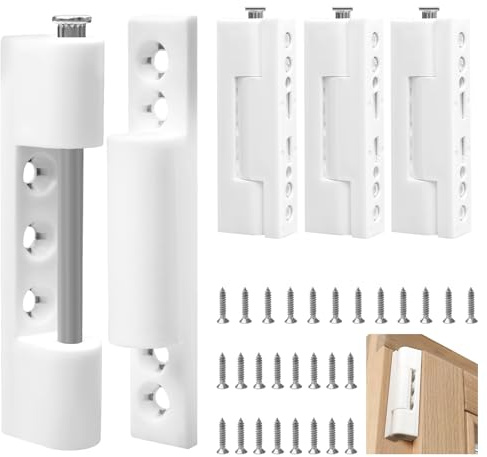 4 Stück Tür und Fenster Scharniere Satz,92 mm Fensterband Scharnier Weiß,Aufschraubband Scharnier Fenster,Fensterbeschläge Ersatzteile Aufschraubband,Türscharniere für Fliegengitter Tür Fenster