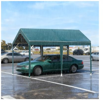 Tettoia Per Carport Resistente All'acqua Con Struttura In Metallo Per Trattori, Camion, Camper, SUV(Green)
