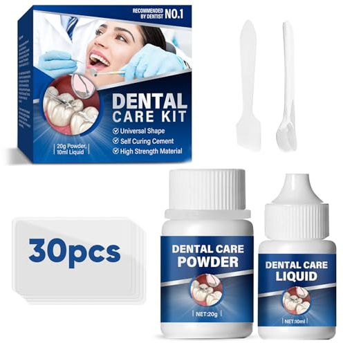 Tooth Repair Kit, Temporary Tooth Filling with 5 Dental Tools, Fixing The Missing and Broken Tooth Replacements, Regain Confidence Smile