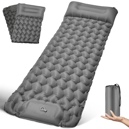 FORRINX Sovdyna, ultralätt, uppblåsbar campingmatta, självuppblåsande 200 x 68 cm, inbyggd fotpump, campingmadrass, bärbar, luftsäng, vattentät, kompakt, 30 x 12 cm för backpacking, vandring, strand