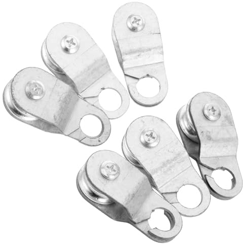 OUNONA Set 6 Pulegge Singole in Ferro con Cuscinetto Integrato per Cavi, Puleggia a Blocco Singolo con Scanalatura Ampia per Uso Agricolo e Industriale, Accessori per Ventilazione