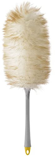 Apex Piumino Spolverino in Vera Lana Merinos con Manico Ergonomico e Attacco Universale – Trattiene la Polvere Senza Graffiare, 55 cm