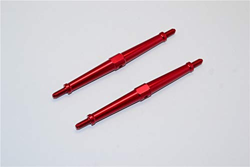 GPM Aluminum 4mm Clockwise And Anticlockwise Turnbuckles (Total Length 97.5mm - Both Side Thread 9.5mm) - 1Pr Red