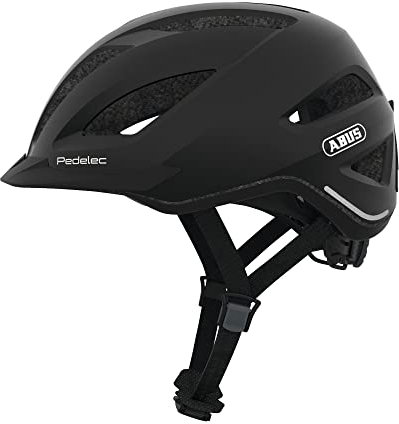 ABUS City-Helm Pedelec 1.1 - Fahrradhelm mit Rücklicht für den Stadtverkehr - für Damen und Herren - Schwarz, Größe L