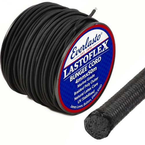 Everlasto Lastoflex Tendeur élastique Noir 4 mm x 50 m