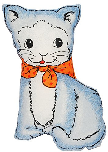 alles-meine.de GmbH Kuschelkissen/Kinderkissen - Katze - 18 cm * 27 cm - Schmusekissen - 100% Baumwolle - Kissen kleines Plüschkissen/Stofftier - Babykissen - für Baby & Kin..