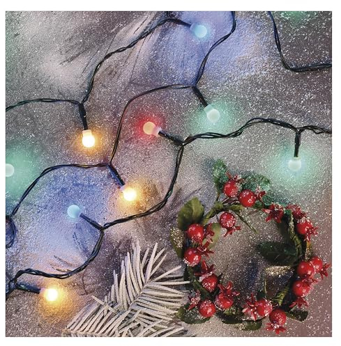 EMOS Guirnalda de luces LED de colores, cadena de luces LED para interior y exterior, 48 m de largo, 480 m, con función de temporizador, fuente de alimentación y transformador, para fiestas, Navidad