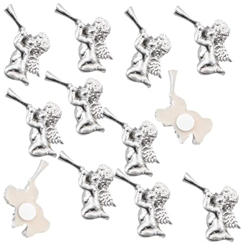 Logbuch-Verlag Silberfarbene Engel Streudeko mit Klebepunkt, Mini Weihnachtsdeko, Tischdeko Schutzengel zum Basteln, Silber Deko Weihnachten 2,5 cm selbstklebend