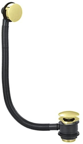 Go Bathrooms Brushed Gold Bath Overflow | ABS, Brass Bath Filler | Universal Fitting | 1 Pack