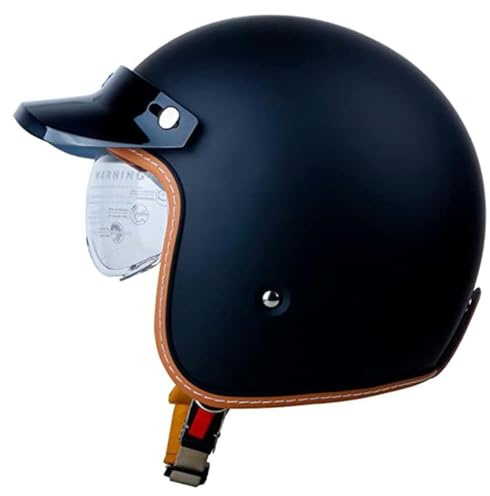 Vintage JetHelm MotorradHelm RollerHelm ScooterHelm Moped MofaHelm Chopper Retro Vintage Biker Helmet ECE Zulassung mit Visier Offenem GesichtHelm