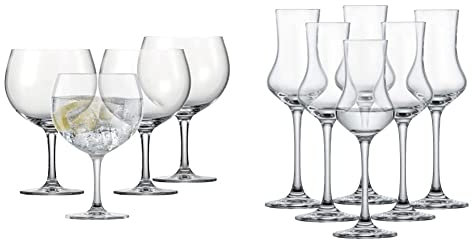 Schott Zwiesel Gin Tonic Glas Bar Special (4er-Set)(130002) & Digestifset Classico (6er-Set), klassische Schnapsgläser mit Stiel, spülmaschinenfeste Tritan-Kristallgläser(Art.-Nr. 120518)