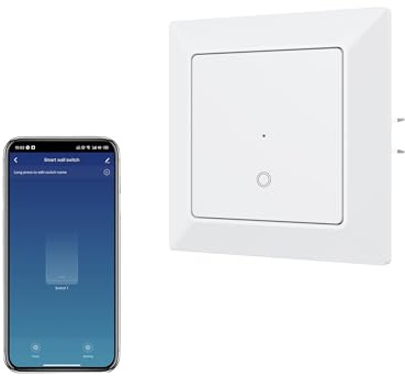 Ucomen 1 Gang Smart Wandschalter, Smart press light Switch,Smart Life App,kompatibel mit Alexa und Google Home, 2,4 GHz, 1 pack