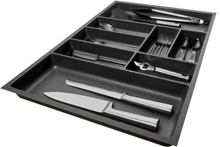 SO-BOX 2 Besteckkasten, Anthrazit, B=70,9 x T=46,2 cm, mit Kanvas-Struktur | Für Nobilia-Schubladen bis Juli 2012, Breite 80 cm, Tiefe 46,2 cm.