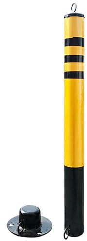 parkplatzsperre Sicherheitspoller, 1 Packung, gelber Sicherheitspollerpfosten aus Stahl mit 3 Ankerbolzen, für die Verkehrskontrolle auf der Einfahrt (Color : Yellow, Size : 3.1 * 23.6in)