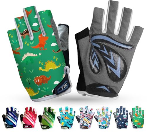 LOVMEAD Fahrradhandschuhe Kinder Fingerlos für Jungen Mädchen Alter 4-12, MTB Handschuhe Paar Mädchen Jungen Outdoor Sport Rennrad Fahrrad Bike Halbfinger Handschuhe Frühling Sommer