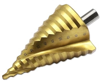 1 * Stufenbohrer Titanbeschichtete große HSS-Spirale 6-65 mm Nutbohrer Pagodenlochschneider for Eisenplattenaluminium