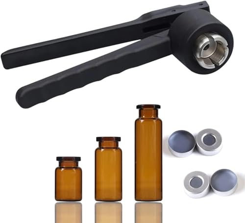 Crimpadora de viales abatible de 13 mm/20 mm, crimpadora de viales manual, herramienta de crimpado de tapas de botellas para aluminio, plástico/aluminio completo, máquina tapadora manual de 20 a 30