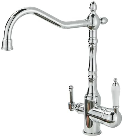 Miscelatore Cucina Vintage Rubinetto Lavello Cucina 3 Vie Cromato Rubinetto per Depuratore Acqua a Doppia Leva Rubinetti Cucina